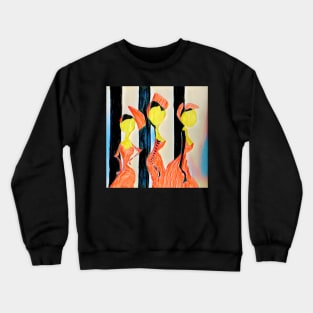 Sisters in Orange Crewneck Sweatshirt